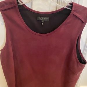 Rag & Bone burgundy and black silk cami blouse